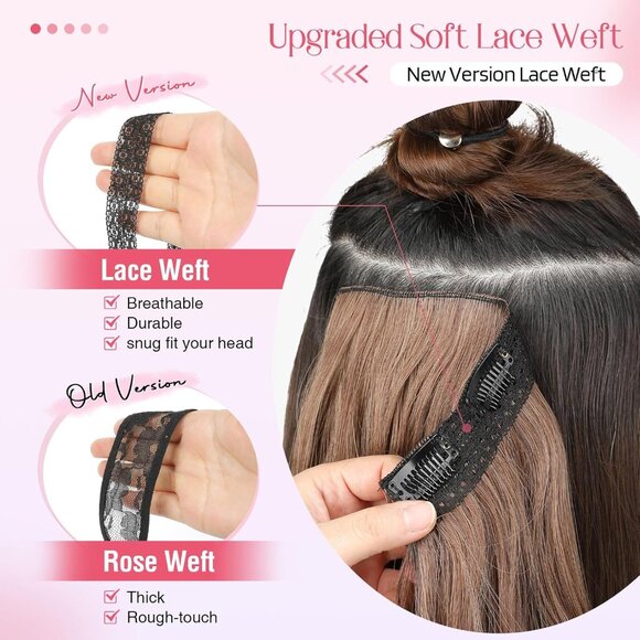 Clip in Hair Extensions Synthetic 14 Short Curly Golden Blonde Highlights - Picture 3 of 7